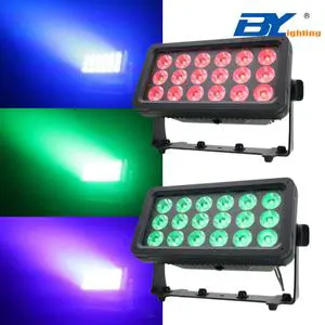 DMX Light City Color Wash 18X20W 360W RGBW 4In1 IP65 Waterproof Outdoor Led Wallwasher Strobe City Color Led Wall Washer Light