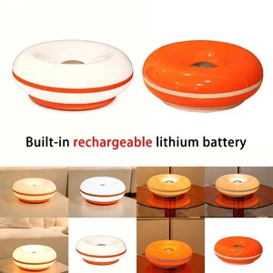 Modern Bauhaus Doughnut LEDTable Lamp, Touch Control Dimmable Mushroom Desk Lamp For Bedroom Bedside Living Room Aesthetic Decor