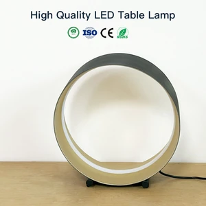 Elegant Ring-Shaped Table Lamp Warm White Light For Daily Use Creates Cozy AtmosphereStylish Decor For Any Indoor Space