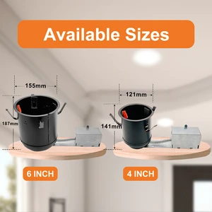 Anyhome 6 Inch Recessed Ceiling LED Downlight 5CCT Options IP66 Rated Galvanized Plate Construction Modern Design For Indoor Use