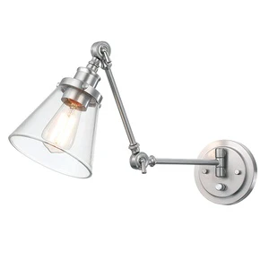 Modern Clear Shade Wall Lamps Adjustable Iron Body Vanity Mirror with Light Plug-in Bathroom Light for Living Room Use
