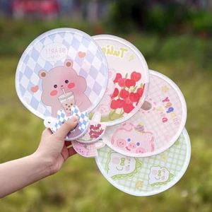 Eco-Friendly Foldable Flying Disc Fans Animal & Fruit Pattern Summer Events Favors K- Bias Picket Fan Sign Custom Mini Fan