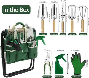 Garden Tool Set, 10 Piece Kit