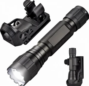 Tactical Flashlight Case Belt Mount 1200 Lumens Single Mode LED Rechargeable Lithium-Ion Aluminum Duty 700g Outdoor Use