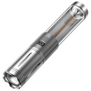 Camping Lamp Outdoor LED Flashlight USB Rechargeable Multi-function Portable Emergency Light with Orange & Blue Atmosphere Mode