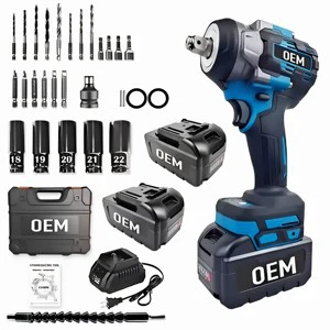 Brushless Lithium-ion Battery Electric Hydraulic Wrench Cordless Industrial Power Tools DIY Auto Repair 1/2 Drive 18-21V 500nm