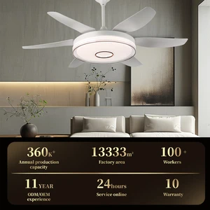 Contemporary 48-Inch Electric Ceiling Light Fan 6-Speed Remote Control Kit Energy Saving Home Dining Bedroom Hotel Installation