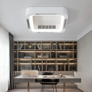 Leafless Ceiling Fan Light Frequency-Controlled Invisible Fixture Remote App Control Acrylic Material 58cm Diameter Surface