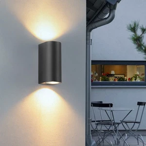 LED Square Outdoor Waterproof Wall Lamp GU10 Villa Exterior Courtyard Balcony Aisle-Single/Double Head Spotlights No Color