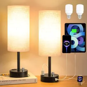 Bedside Lamps Dimmable Nightstand Lamps Table Small Lamps for Living Room Office and Dorm
