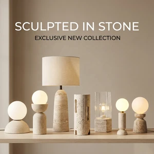 Travertine Table Lamp Wabi Sabi Natural Stone Bedside Desk Light For Hotel Room Bedroom Villa Decor