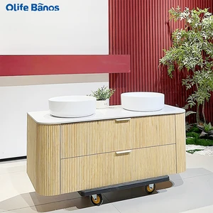 Solid Wood Sink Cabinet Personalized Design Wall-mounted Bathroom Cabinet For Modern Home Decoration