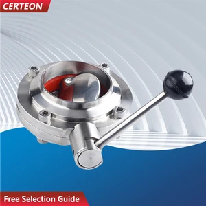KQ-03 Sanitary Butterfly Valve Stainless Steel 304 316L Welded Hygienic Food Grade Valve Brewery Dairy Pharmaceutical Pipeline