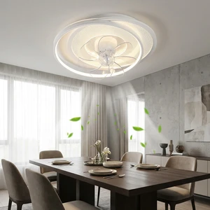 Easy Install Decorative LED Lighting Creative Halo Shape Ceiling Fan Lamp Surface Mount For New House Renovation Projects