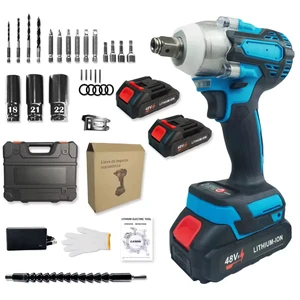 Tools Set Box Electric Impact Wrench Electric Power Tools Set with Lithium-ion Battery in Stock with 1.5Ah-Battery & Charger