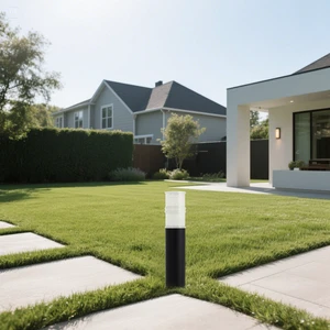 Factory Sale Lites R Us Model 3501E IP67 Electric Lawn Lamp Aluminium LED Garden Bollard Light 3000K Warm White 180 Beam Angle
