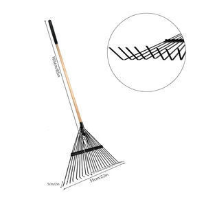 Factory Direct 22-Tine Rastrillo De Hojas Steel Clean Up Rateau A Feuille Garden Leaf Rakes For Lawn Yard Flowers Beds Bush