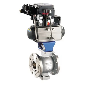 Wholesale PN16 WCB Stainless Steel V Port Butterfly Ball Valve High Temperature Pneumatic Valve