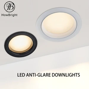 Commercial LED Recessed Downlight 5W-30W 60° Beam Angle 3000K-6500K CCT IP20 Aluminum Body Spotlight for Office Hotel