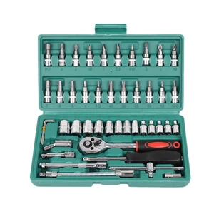 Multi-functional 46 Pcs Car Repair Tool Kit Set Wrench Kit Mechanical Repair Tools Set Socket Wrench Set Screwdriver Auto Tools