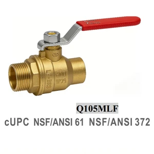 NSF Certified Factory Wholesale Full Port Lead Free Brass Ball Valve With Sweat And Male Thread Connection