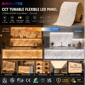 LED Strip on a Roll Factory Wholesale ul Dual White Tunable White Flex Led Sheet 10m Roll High Density Flicker Free for Retail