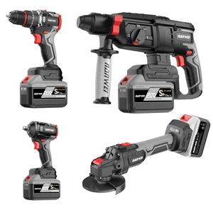 Big Discount Power Tool Set 2PCS 4PCS Cordless Rechargeable Angle Grinder Hammer Drill Tool Kit