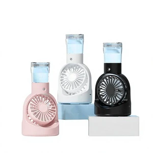 New Desktop Misting Fan Rechargeable Desk Spray Fan Portable Long-battery-life 8-12h Brushless Motor 4-Speed 45-50 DBA Outdoor
