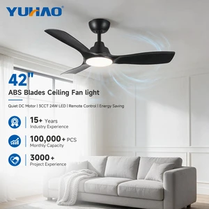OEM ODM Factory Dimmable 42 Inch 3 ABS Blades Home Dining Bedroom Slient BLDC Led Ceiling Fan Lights Remote Control