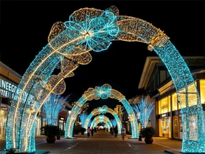 Iron 3D Tree Arch Tunnel Led Light Decoration for Graduation & Thanksgiving Outdoor Street Use