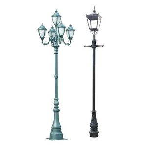 Hot Sale Antique Aluminum Street Lamp Pole Classic square Post Morden Crystal Led Outdoor Garden Wall Street Lighting