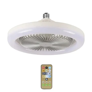 E27 LED Ceiling Fan Lamp Remote Control Ceiling Fans Light Bulb AC 85-265V Dimmable Silent Fans for Bedroom Living Kitchen