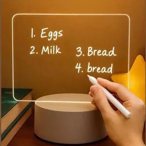 DIY 3D LED Multicolored Dimmable Night Light Gift Blank Lamp Creative Rewritable Acrylic Writing & Message Board