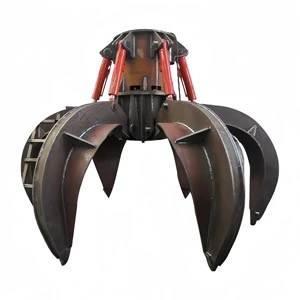 Steel Electric Hydraulic Orange Peel Multi Petal Grab Bucket Clamp Tool Engine Pump Gear High Capacity for 10 Ton Excavators
