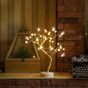LED Pearl Tree Lights Small Table Lamp for Home Decor and Birthday Gift Christmas Decorative Lighting