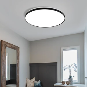 Modern 5 Sizes Available Direct Luminous White Frame Circular Directly Glowing Ultra-thin Surface-Mounted LED Ceiling Lamp for