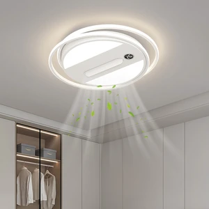 LED Modern Smart Minimalist Acrylic Iron Ceiling Fan Light with Remote Control High CRI 97 for Bedroom Living Room Home Office