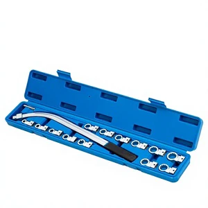 15-Piece Alloy Steel Automotive Engine Belt Adjustable Wrench Set-Specialized Auto Repair Tools for Removing/Installing Belt