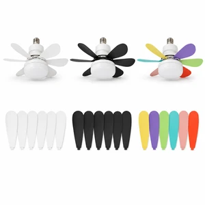 Mini E27 LED Fan Light 2 in 1 Ceiling Socket Fan Lamp Remote Control Detachable Blades for Small Space Lighting Use