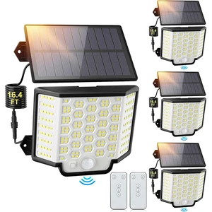 Au Silver Outdoor LED Garden Wall Light Square Shape IP65 Waterproof with Remote Control Motion Sensor Solar Floodlight