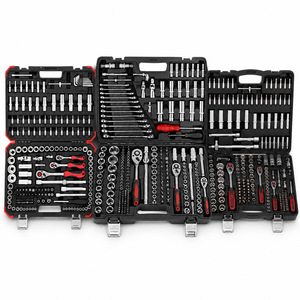 Professional 46-216pcs Mechanic Tool Set Box Hand Ratchet Socket Wrench Chrome Vanadium Steel Comfortable Handle Automotive
