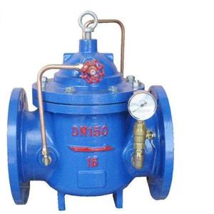 400X-PN16-YS Flow Control Valve PN16 PN10 Ductile Iron Blue Coating Flanged End Automatic Hydraulic Water Control 80