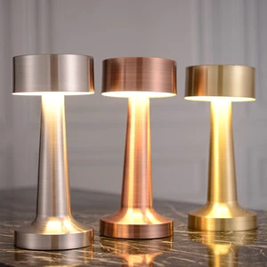 Ambient Light Rechargeable Bar LED Table Lamp Touch Switch Modern Design Metal Dimmable European Restaurant Bedrooms Decorative