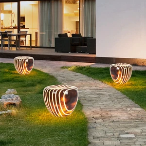 Outdoor Waterproof Round Stone Lamp for Courtyard & Lawn Elegant Landscaping Outdoor Lawn Lighting