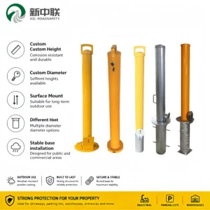 Custom Reflective Bollards Traffic Delineator Warning Post Column Anti-Collision Steel Safety Bollard For Parking Lot Roadside