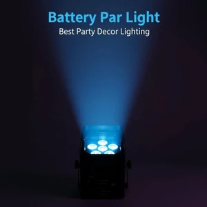 RGBWA+UV Wireless DMX512 IP44 Ra90 Battery Operated 6x18W LED Par Can Spotlight Moving Head Lights for Wedding Parties
