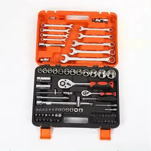 82 Pieces Repair Hand Tools Automotive Mechanic Tool Box 82pcs Drilling Machines Ratchet Wrench Socket Tool Kit Set