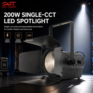 High CRI 95 200W LED Leko Fresnel Spotlight 5600K Manual Focus DMX512 Stage Light for Theater Studio Auditorium Show Project