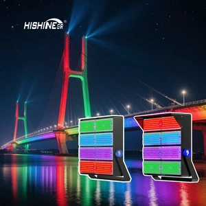 Hishine 1500W RGB DMX LED Flood Light IP66 Waterproof Outdoor Wall Washer for Bridge Facade & Landscape Lighting