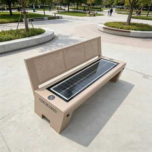 Park Street Leisure Bench Solar Wireless Charging LED Lighting And Bluetooth Play Smart Leisure Bench